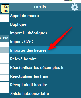 Importer des heures travaillées dans Codial