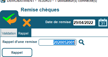 Annuler une remise en banque dans Codial